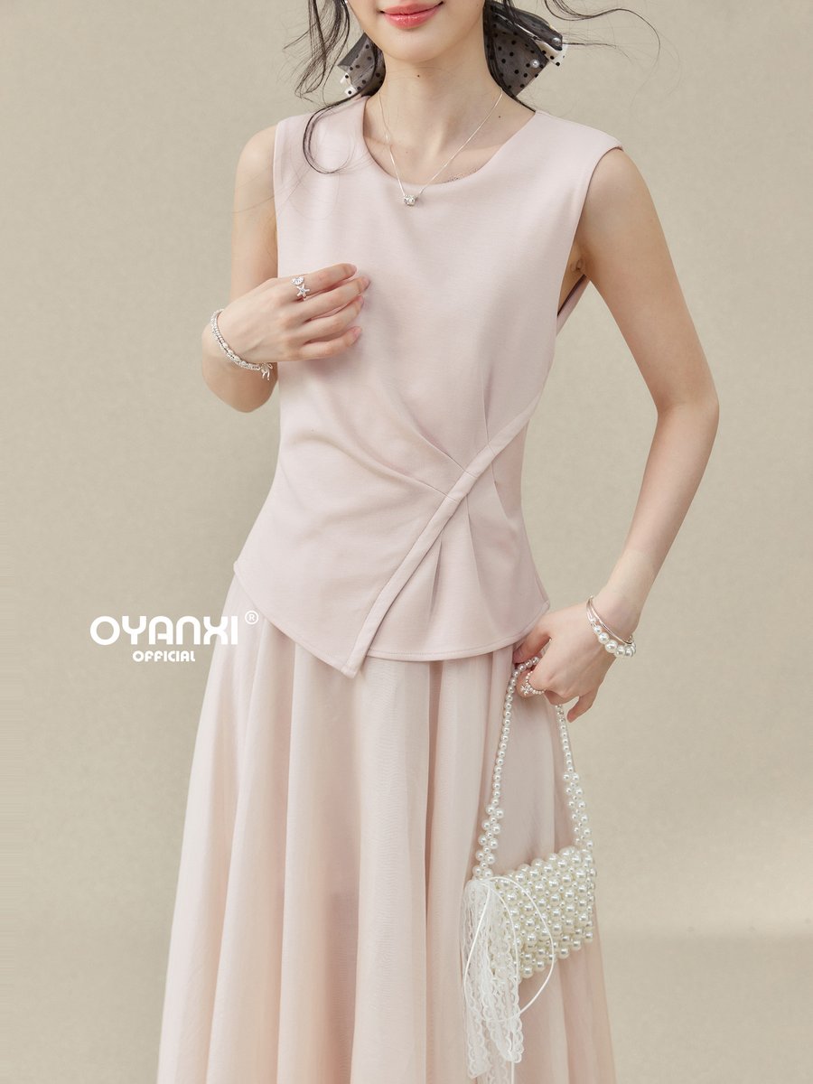 OYANXI ノースリーブ Aライン ワンピース