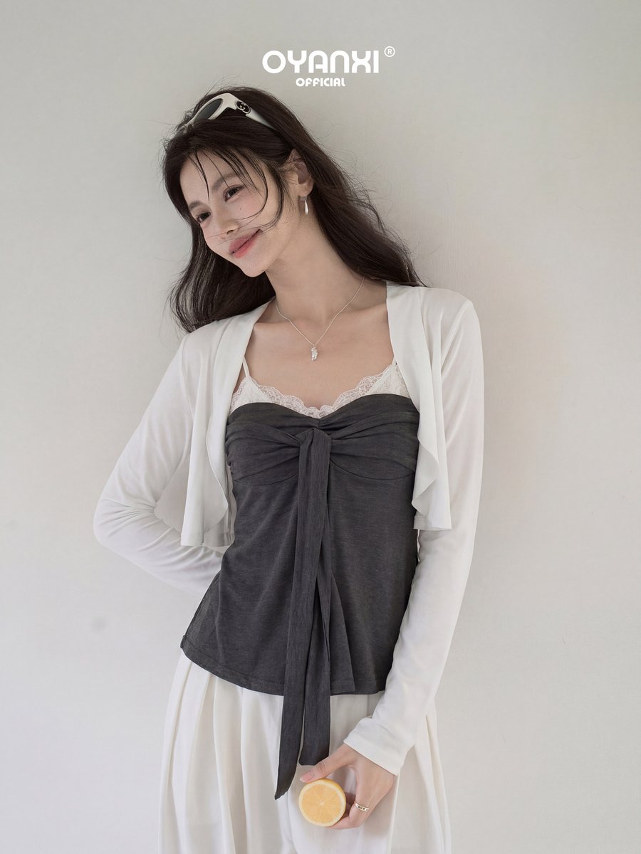 OYANXI レース切り替え フェイクレイヤード キャミソール