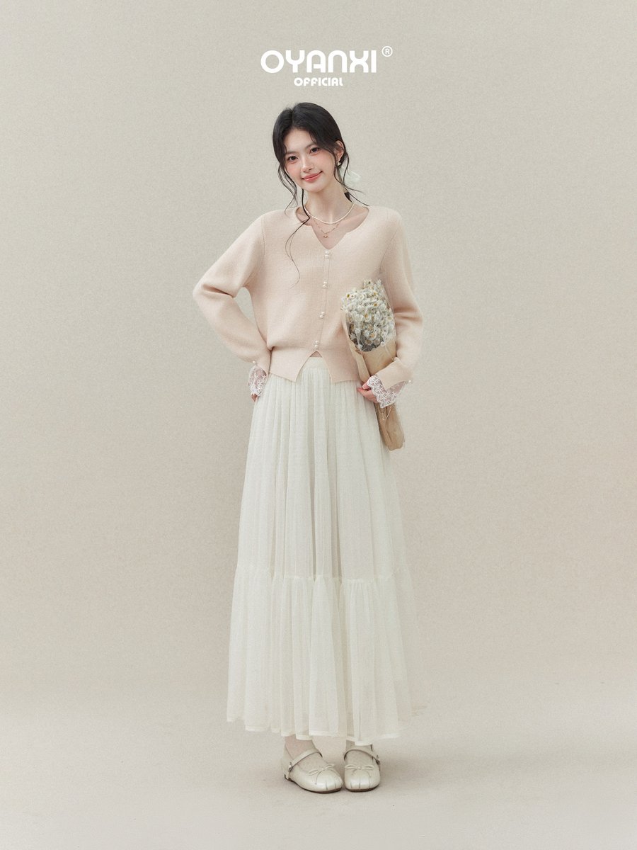OYANXI 小さめVネック シンプル ニットカーディガン