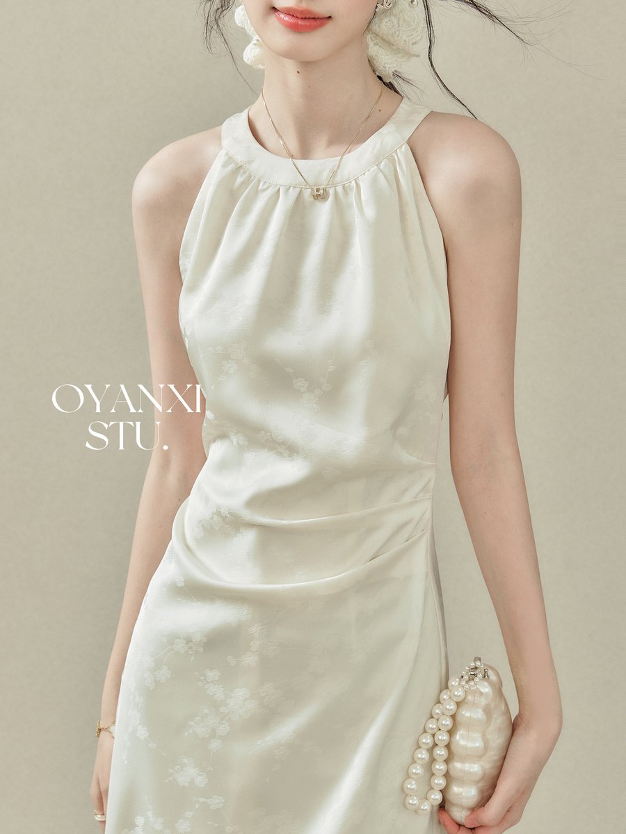 OYANXI チャイナ風 ホルターネック ワンピース
