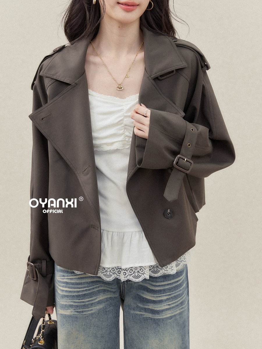 OYANXI レトロ トレンチ風 ショートジャケット