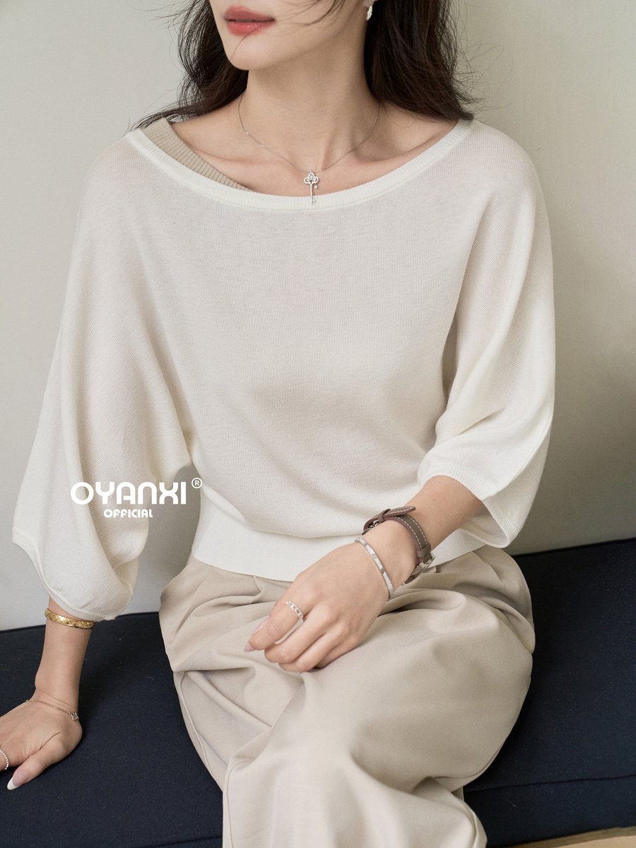 OYANXI ショート丈 ベーシック 半袖Tシャツ