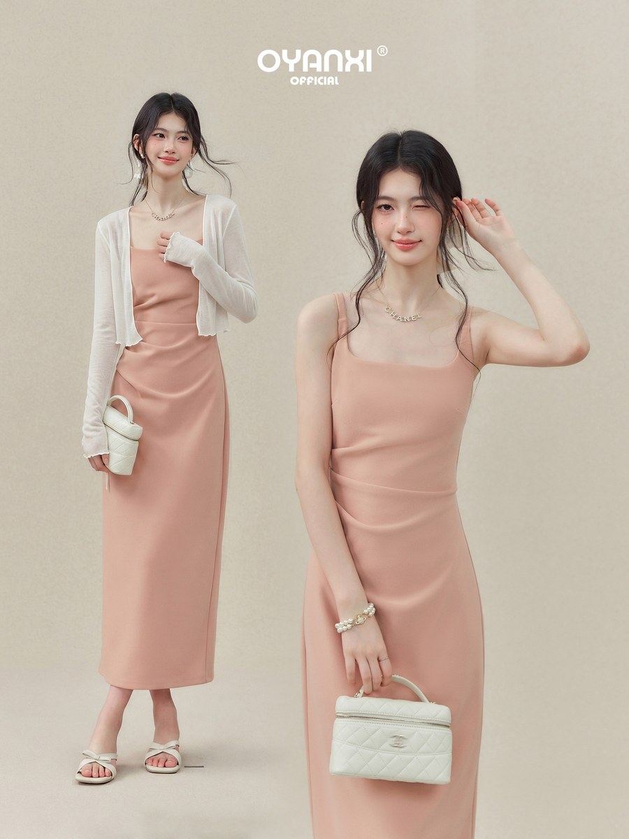 OYANXI ニット キャミソール タイトロングワンピース