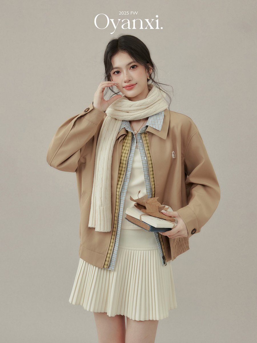 OYANXI フェイクレイヤード ショート丈 ジャケット