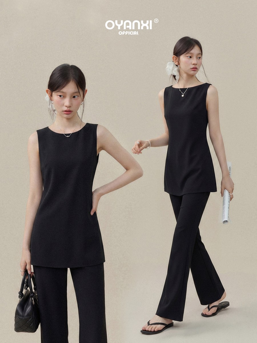 OYANXI ノースリーブ ワンピース＆ストレートパンツ セットアップ