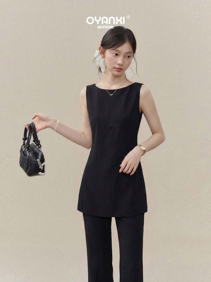 OYANXI ノースリーブ ワンピース＆ストレートパンツ セットアップ