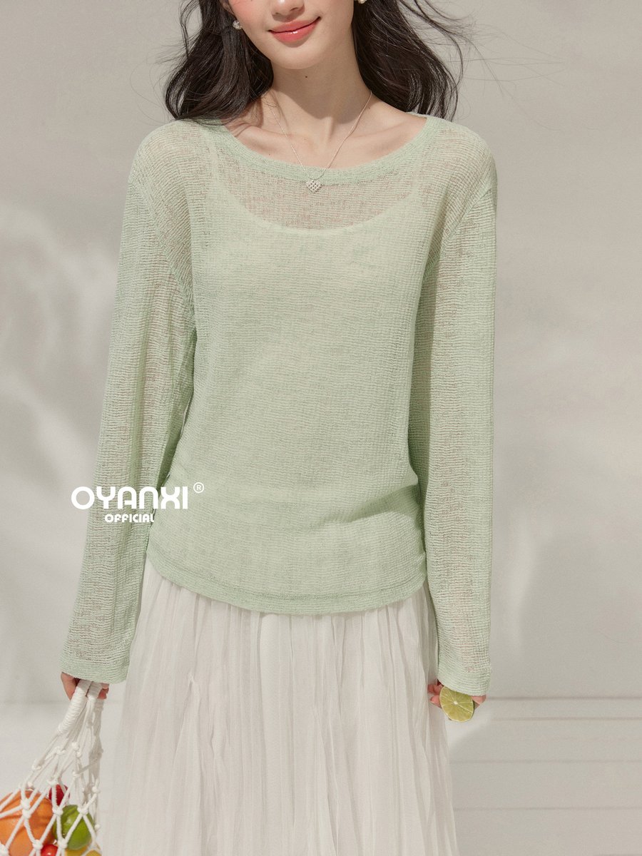 OYANXI 薄手 シアー 長袖Tシャツ