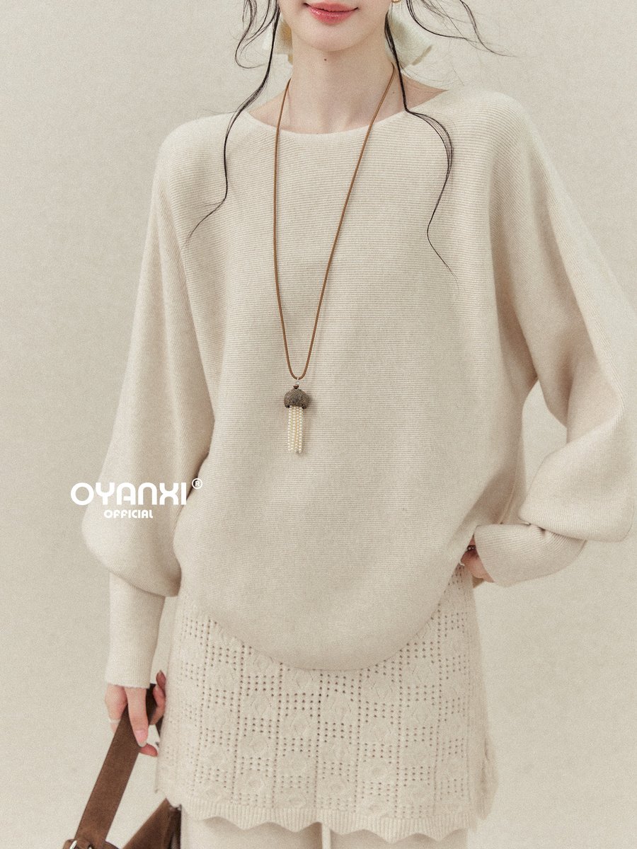 OYANXI 長袖ニット×ゆったりパンツ セットアップ