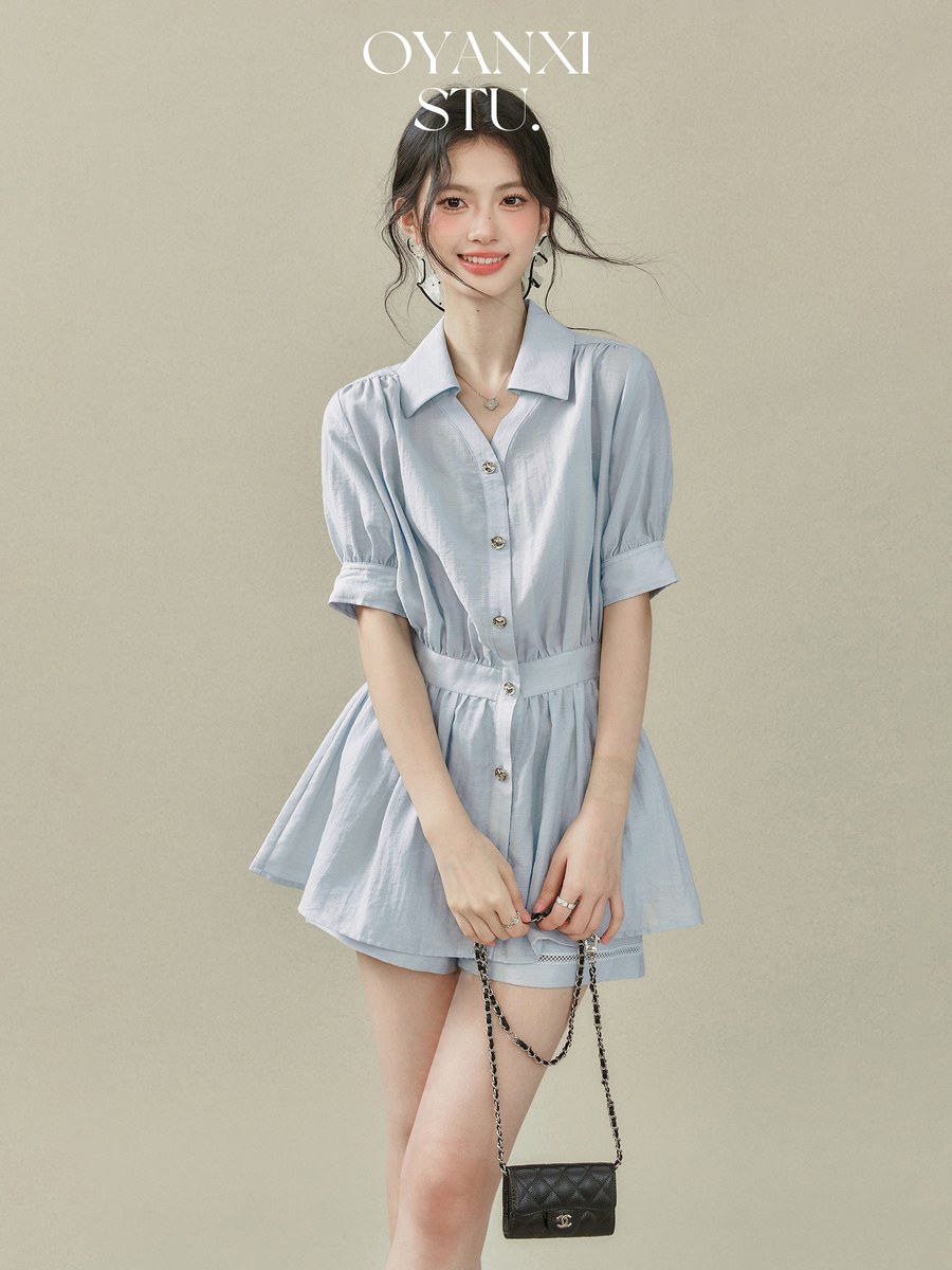 OYANXI シャツデザイン スカート＆パンツ セットアップ