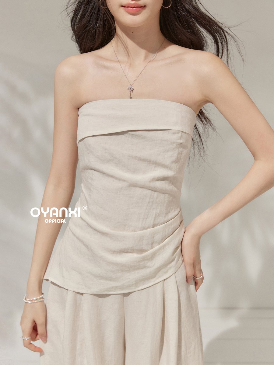 OYANXI ベアトップ＆パンツ＆羽織りシャツ 3点セット