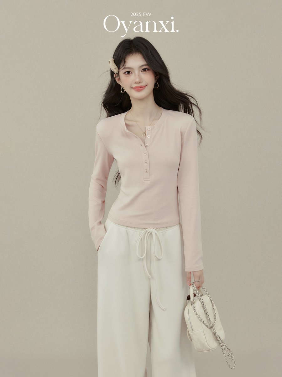 OYANXI ウエストリボン 落ち感 ストレートワイドパンツ