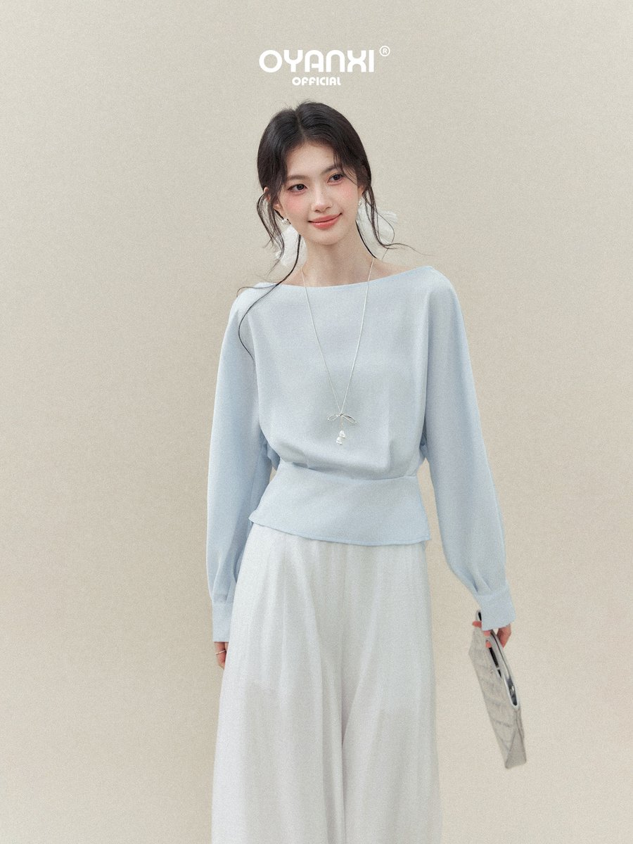 OYANXI 透かしデザイン オフショルダー ウエストシェイプ シャツ