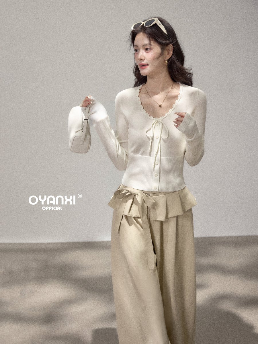 OYANXI レイヤードウエスト ドレープ ワイドパンツ