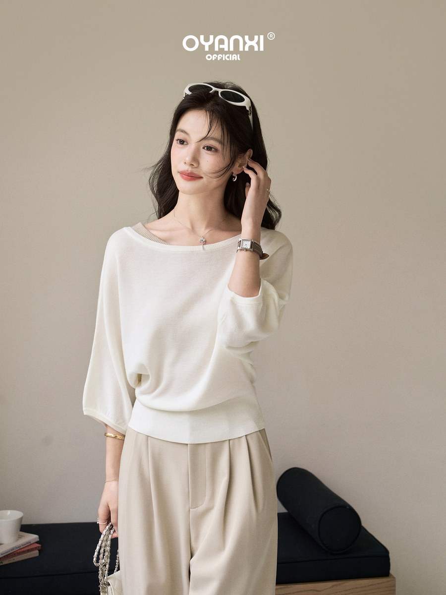 OYANXI ショート丈 ベーシック 半袖Tシャツ