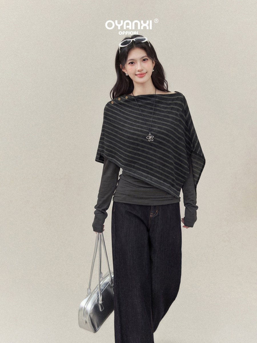 OYANXI ケープカラー 長袖Tシャツ 2点セット