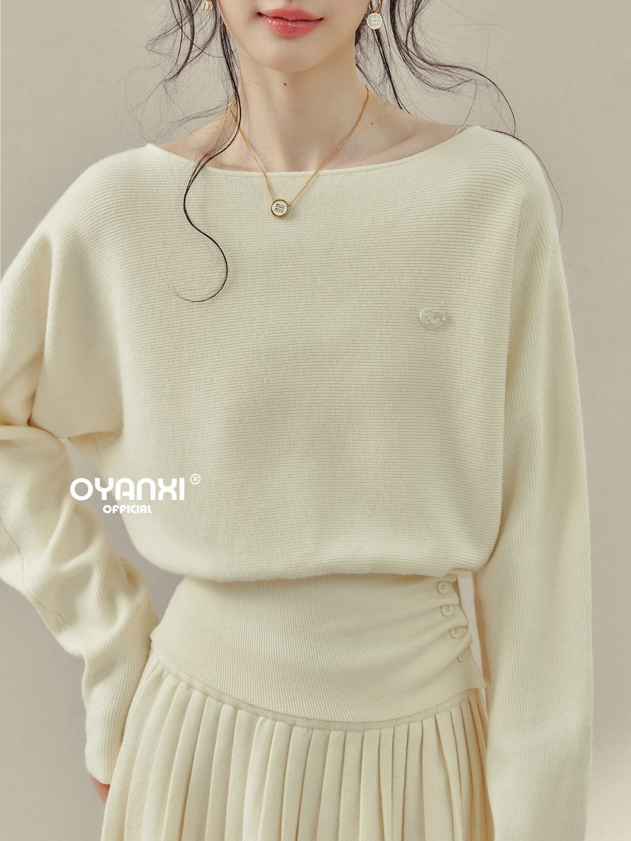 OYANXI アシンメトリーネック ニット 2点セット