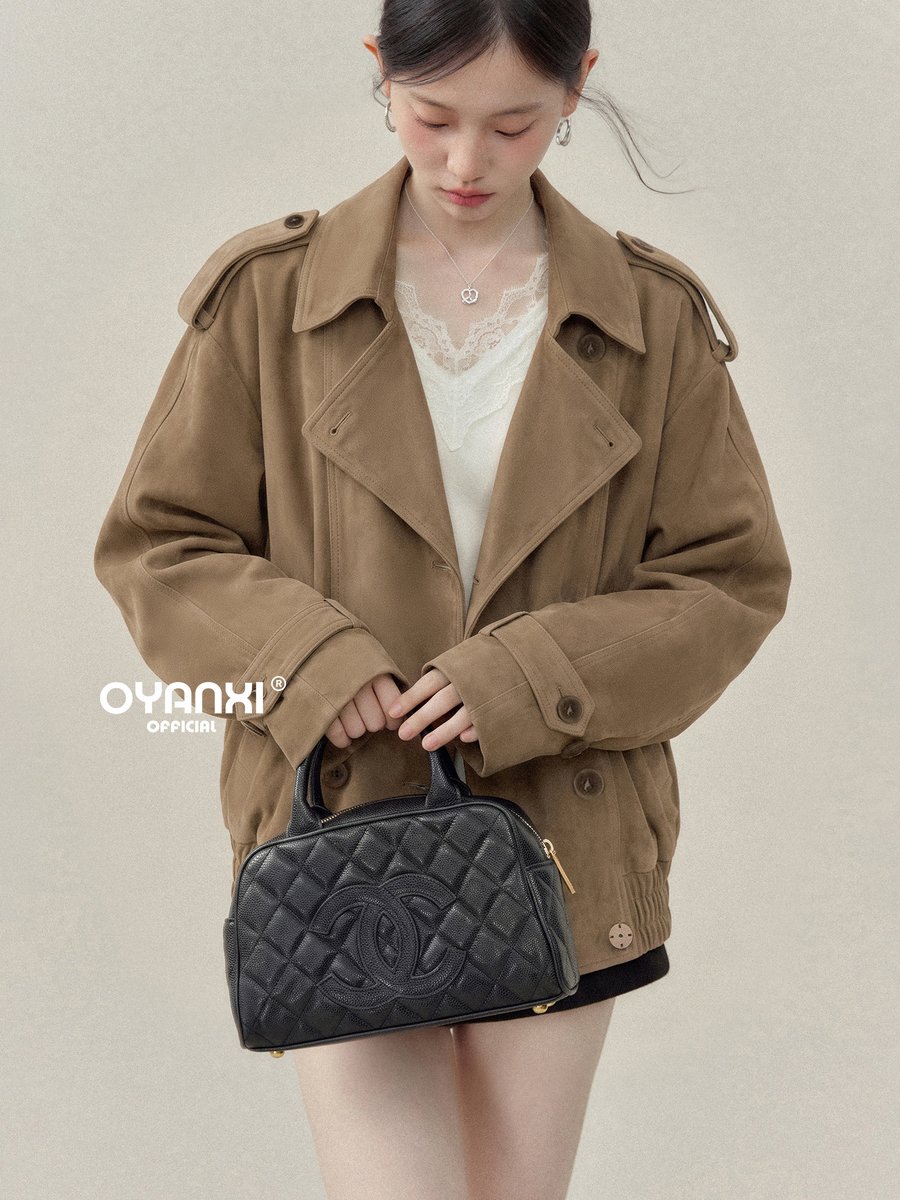 OYANXI ビッグカラー ワーク ショート丈ジャケット