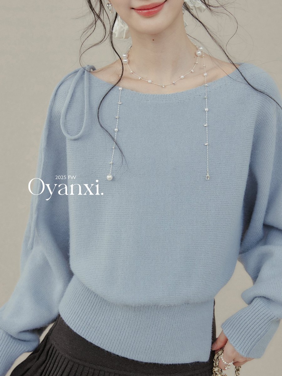 OYANXI ペールブルー プルオーバーニット