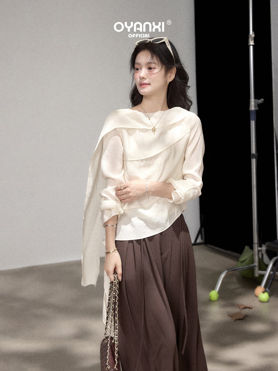 OYANXI ボウタイ デザイン 長袖シャツ
