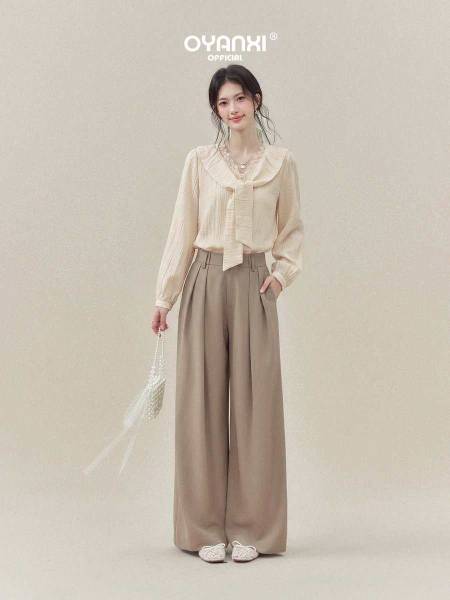 OYANXI フェイクレイヤード レースケープカラー ブラウス