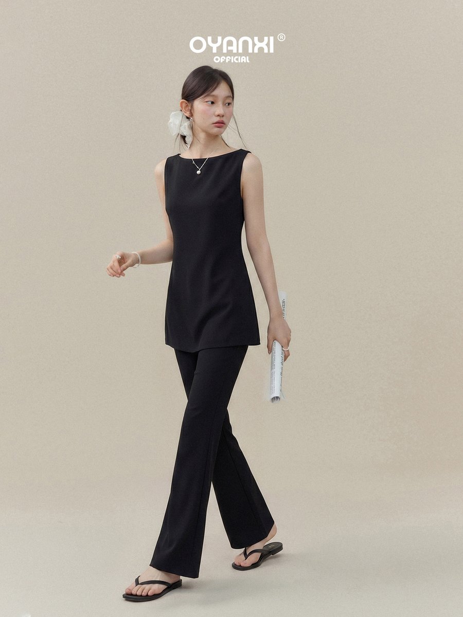 OYANXI ノースリーブ ワンピース＆ストレートパンツ セットアップ