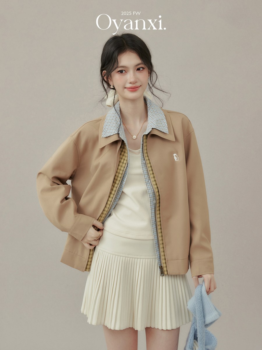 OYANXI フェイクレイヤード ショート丈 ジャケット