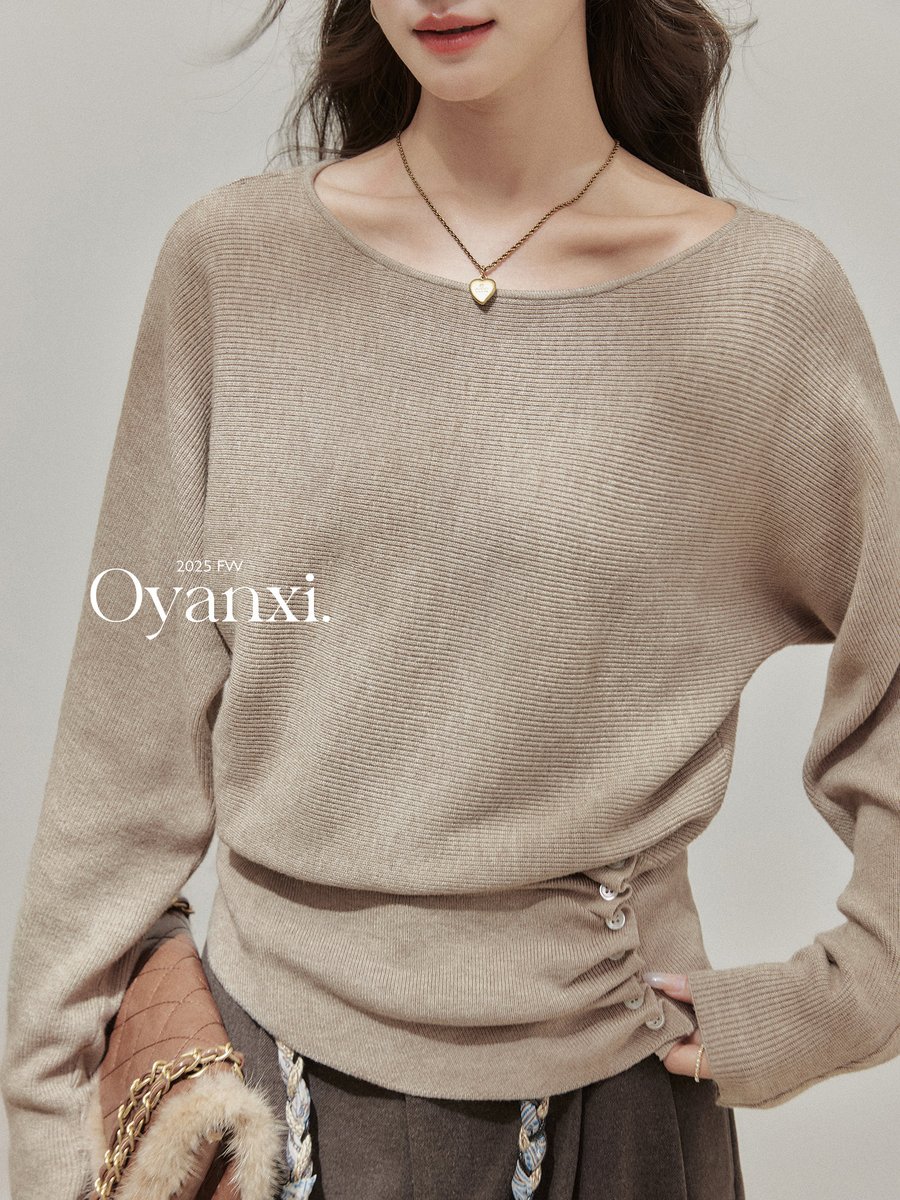 OYANXI ドルマンスリーブ ニットトップス