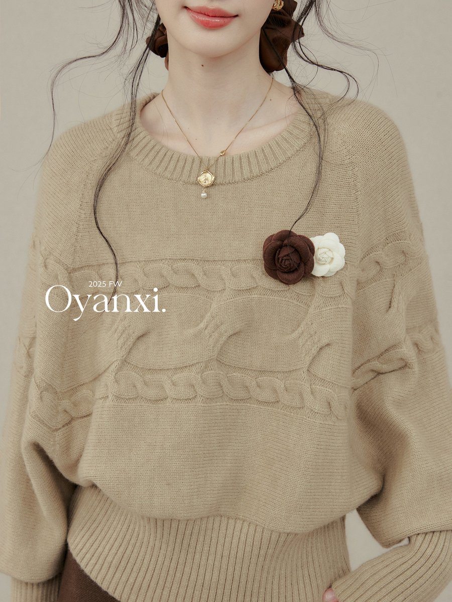 OYANXI ドルマンスリーブ プルオーバーニット