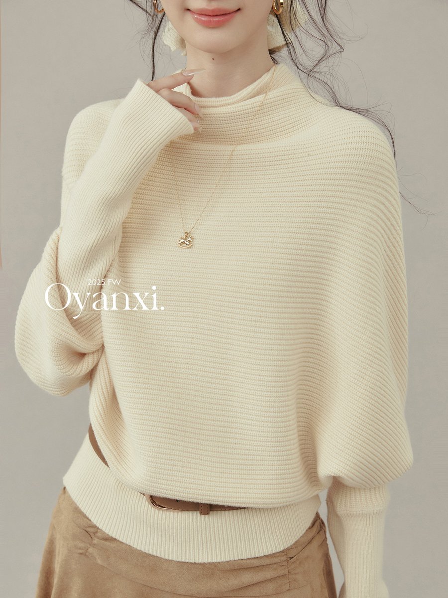 OYANXI ハイネック ドルマンスリーブ ニット