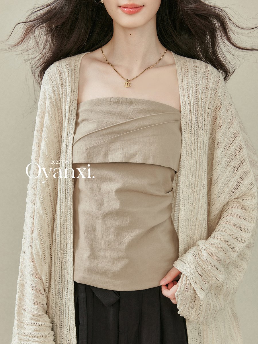 OYANXI ドルマンスリーブ リラックス ニットカーディガン