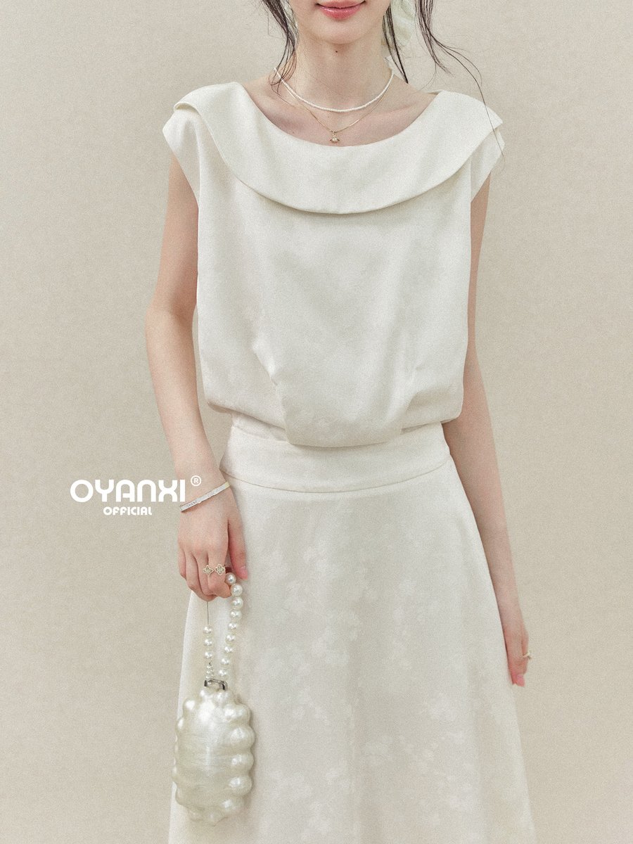 OYANXI 折り返しネック ウエストシェイプ ワンピース
