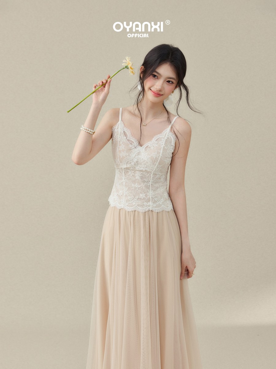 OYANXI フラワーレース パッド付き キャミソール
