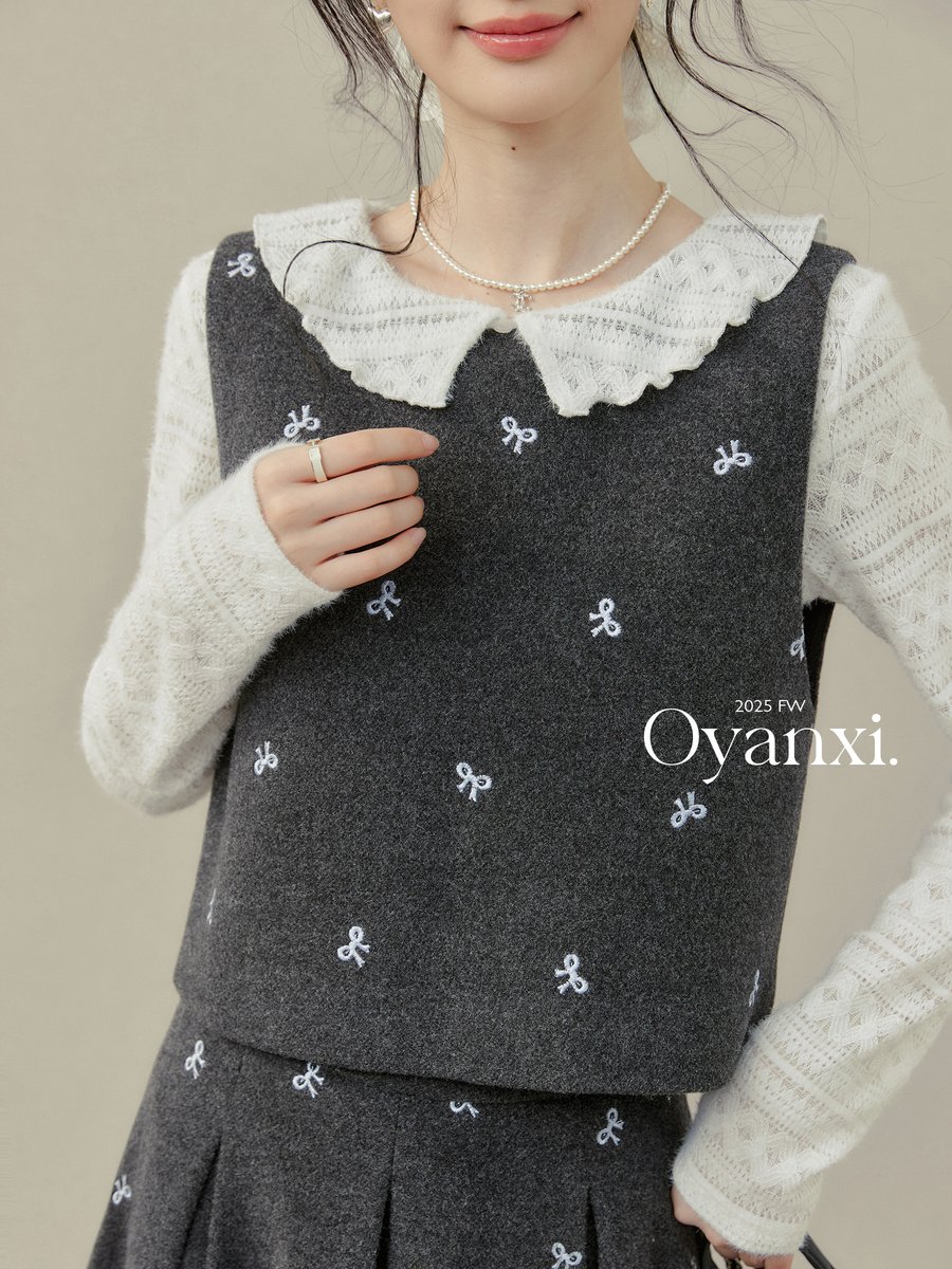 OYANXI ベスト＆丸襟ワンピース 2点セット