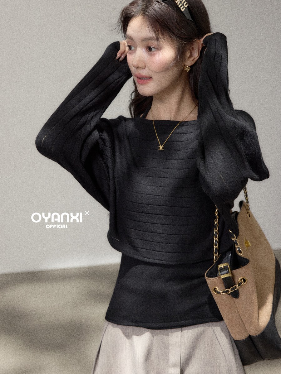 OYANXI ホルターキャミ＆ショート丈ニットカーディガン 2点セット