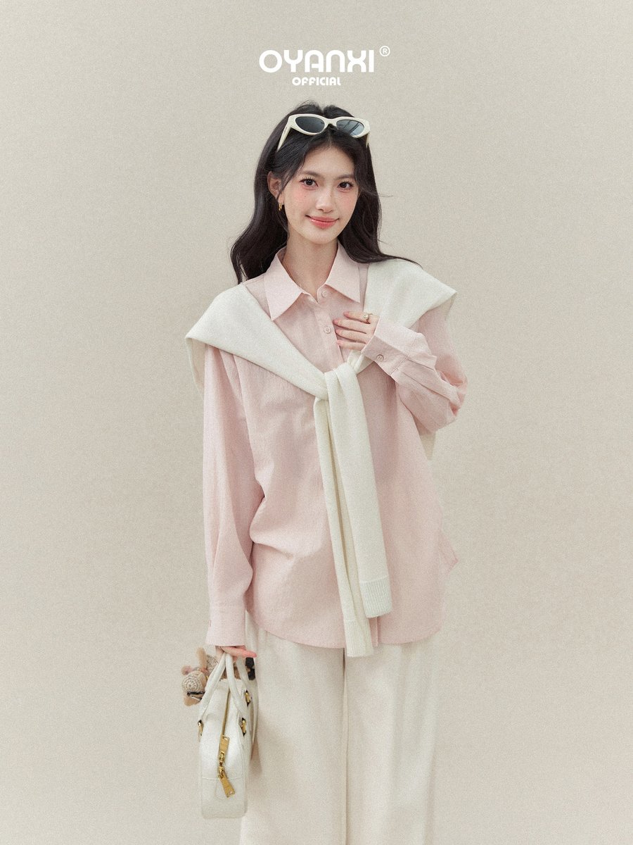 OYANXI ケープ付き 襟付き 長袖シャツ 2点セット