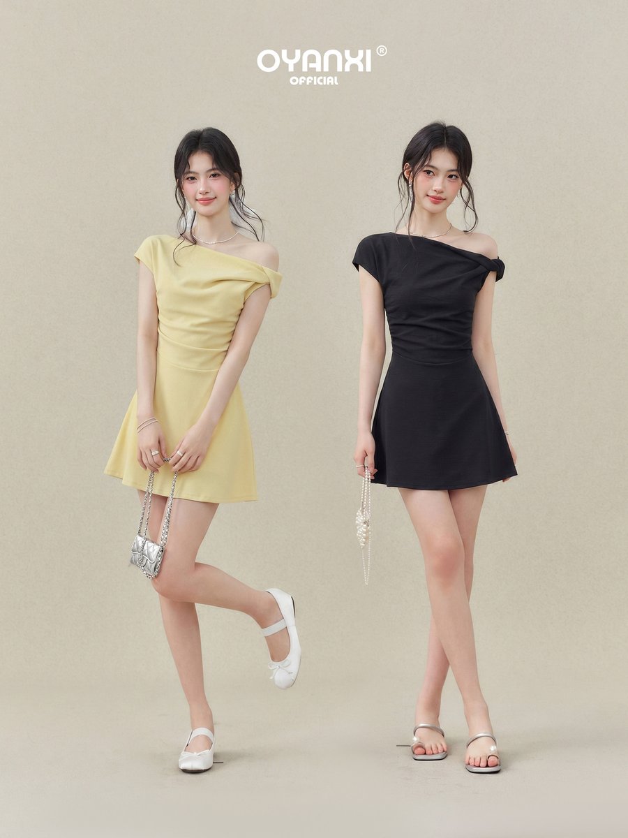 OYANXI ワンショルダー アシンメトリー ミニワンピース