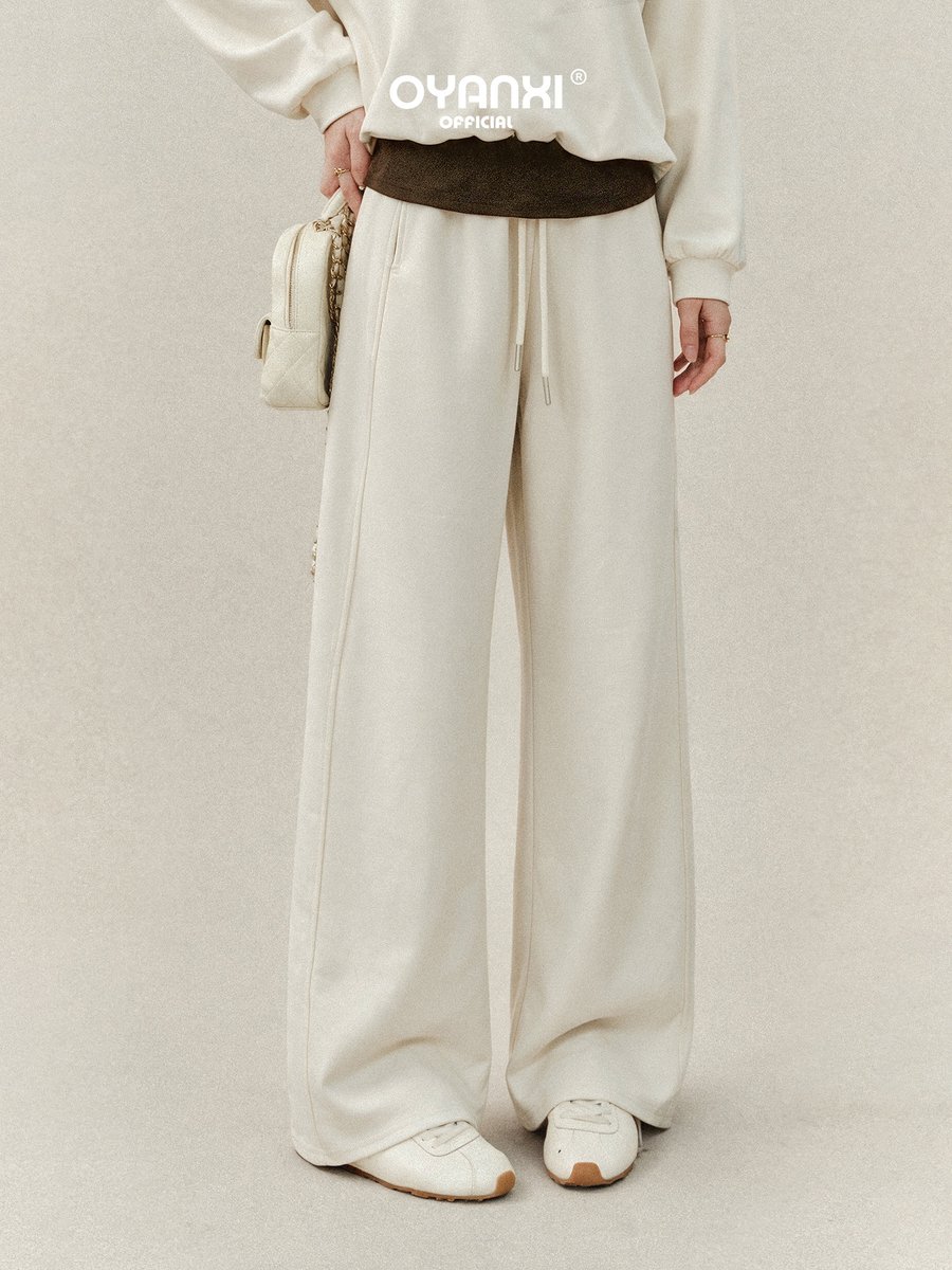 OYANXI フェイクレイヤード スウェット×ゆったりパンツ セットアップ