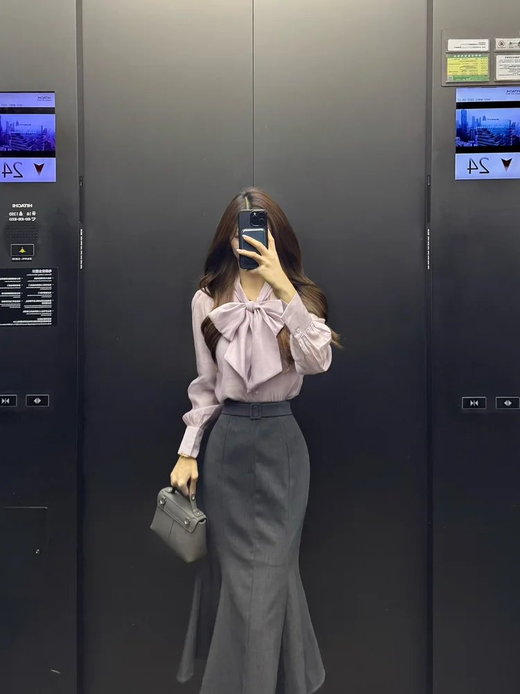 ロングスカートできれいめコーデ🕊️