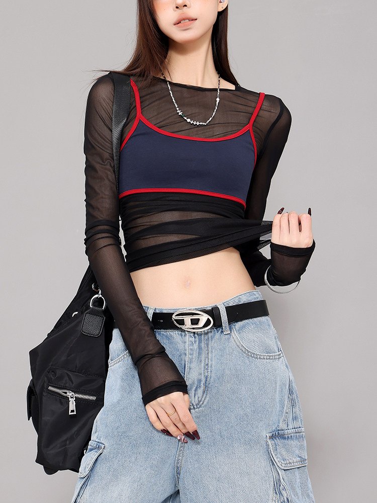 メッシュ 長袖Tシャツ 2点セット 薄手｜商品写真
