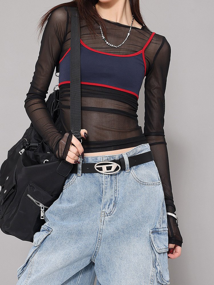 メッシュ 長袖Tシャツ 2点セット 薄手｜商品写真