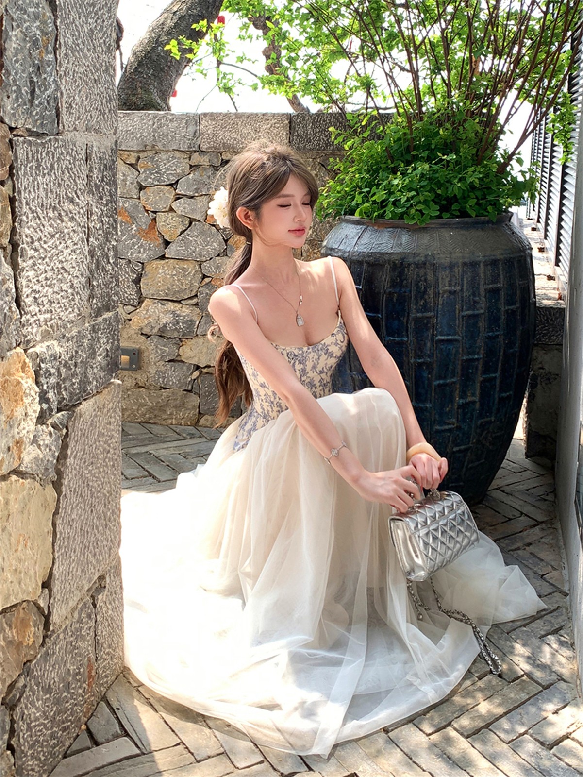 小花柄からふわりと白チュール🕊️ 写真3