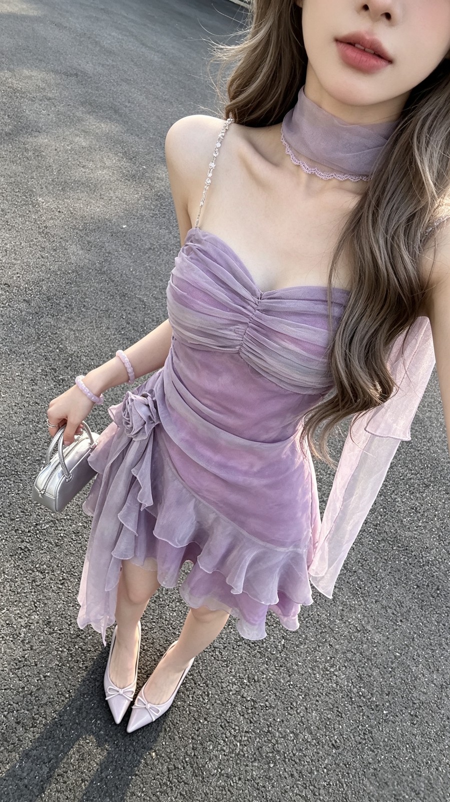 ラベンダー色で合わせる日🔮 写真3