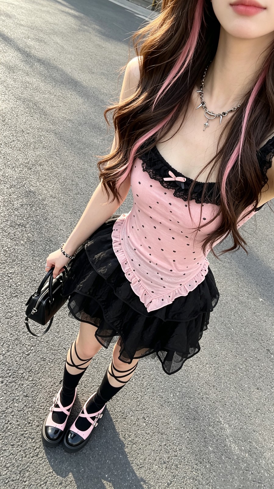 黒とピンクで甘めのY2K🖤 写真2