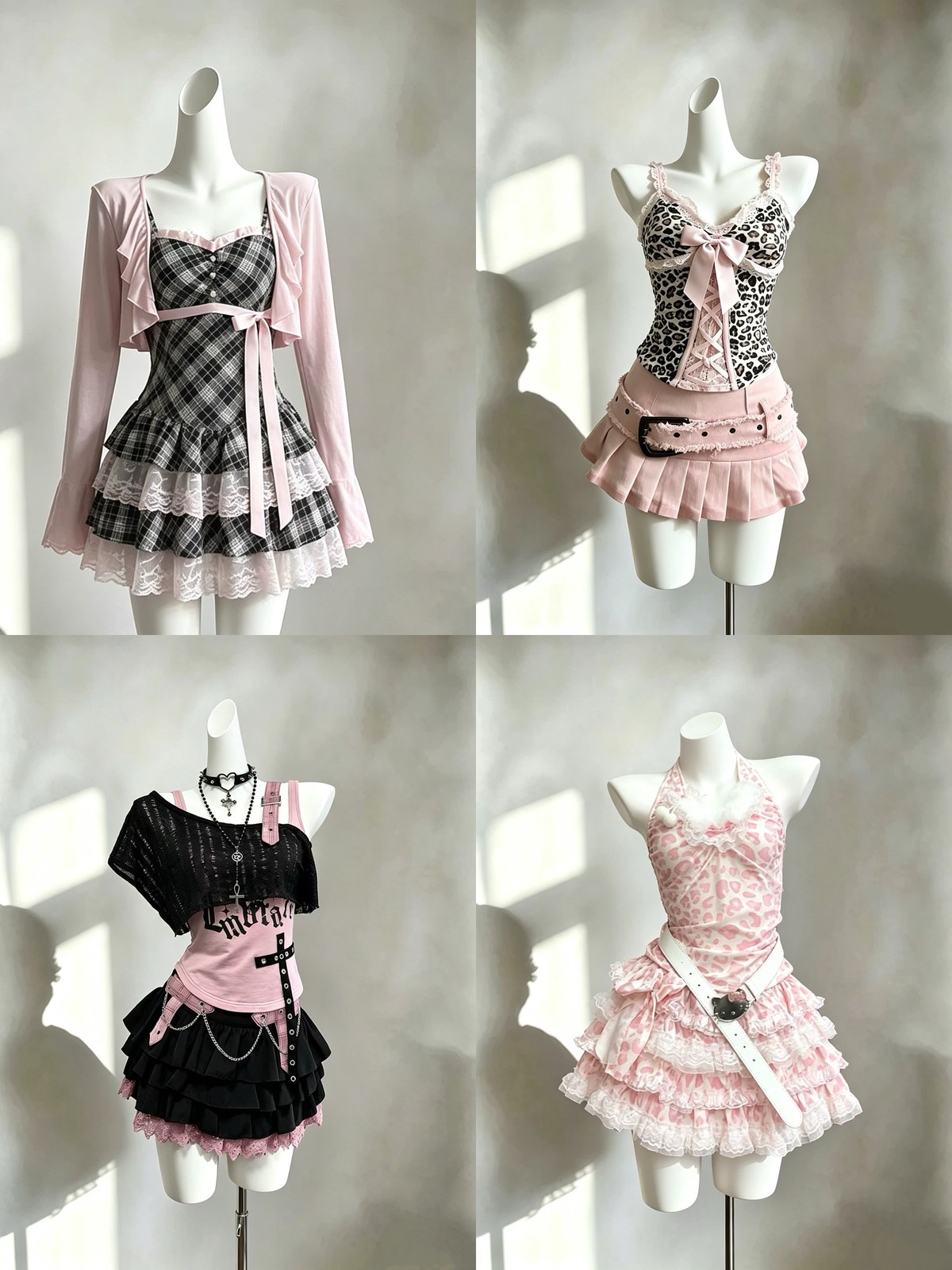 チェックとピンクのカーディガン🎀