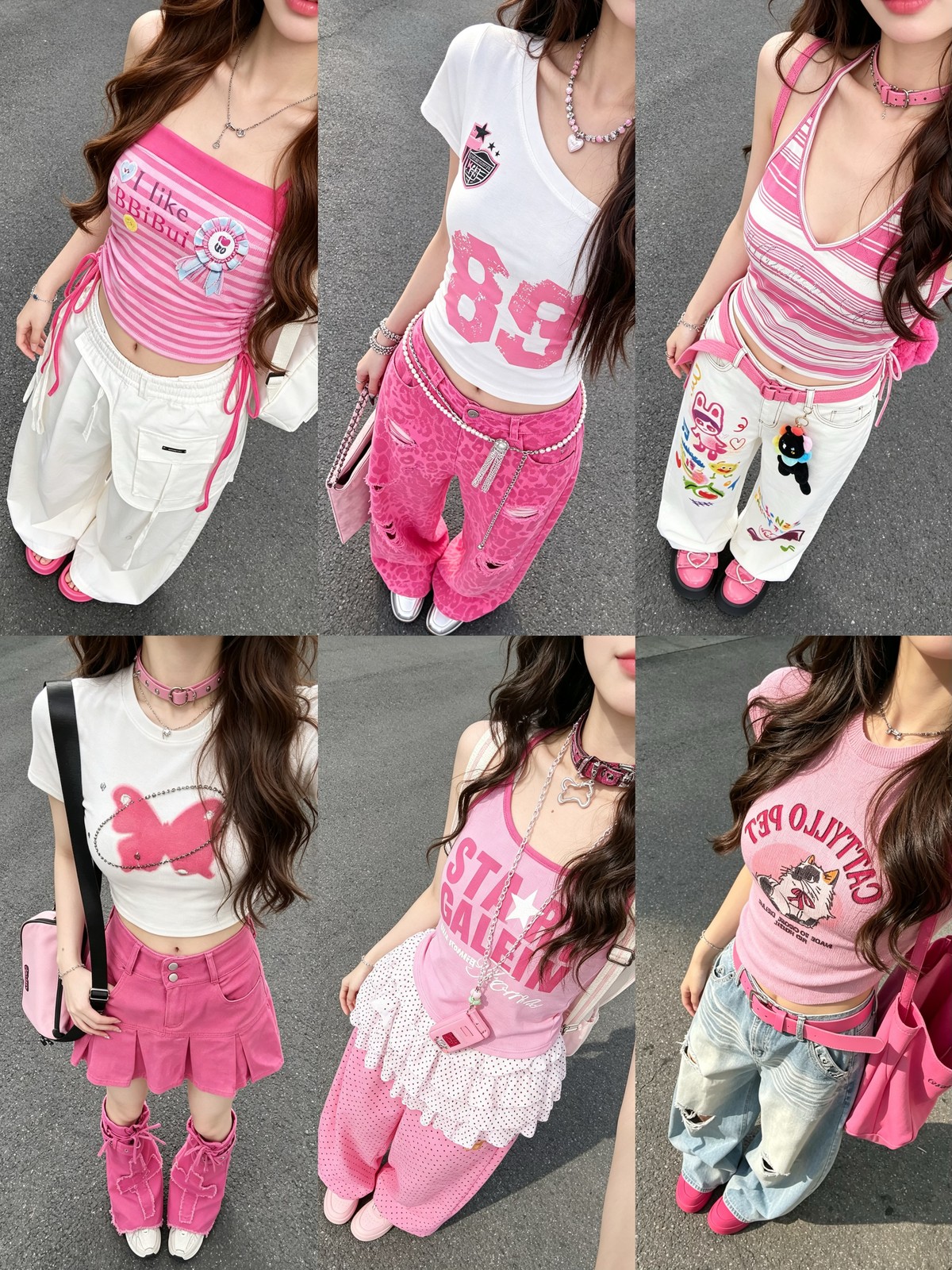 ピンクのトップスにゆるっとパンツ🩷