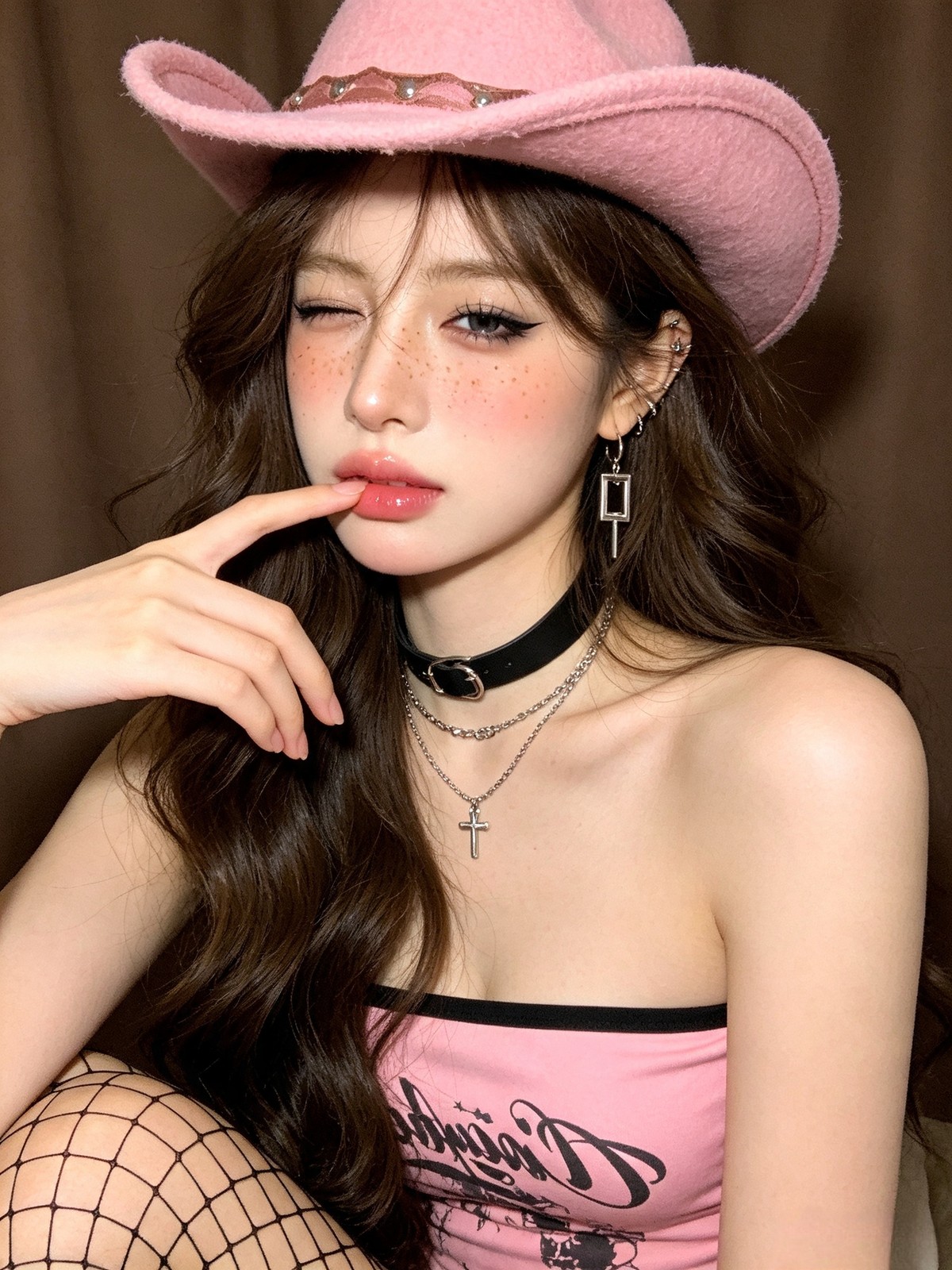 ピンクのウエスタンハットでアップ写真🤠 写真3