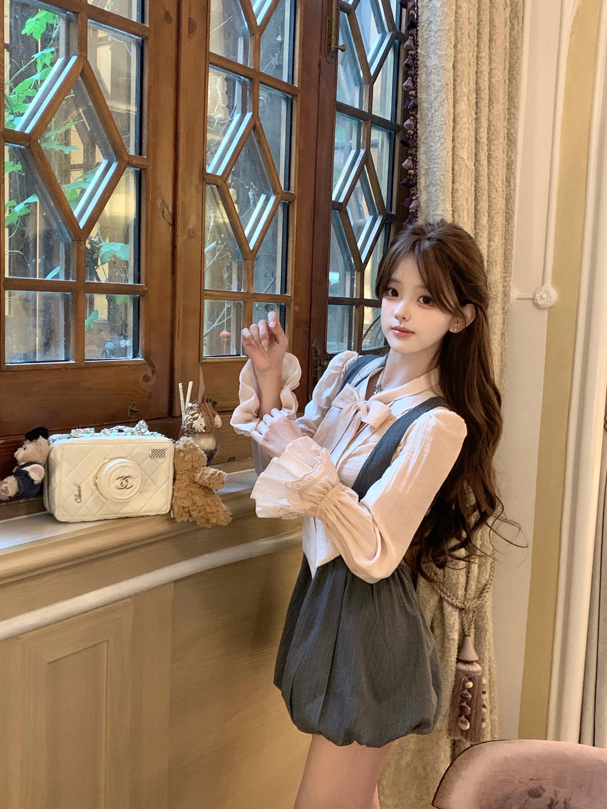 グレーにピンク、リボンは大きく🎀 写真3