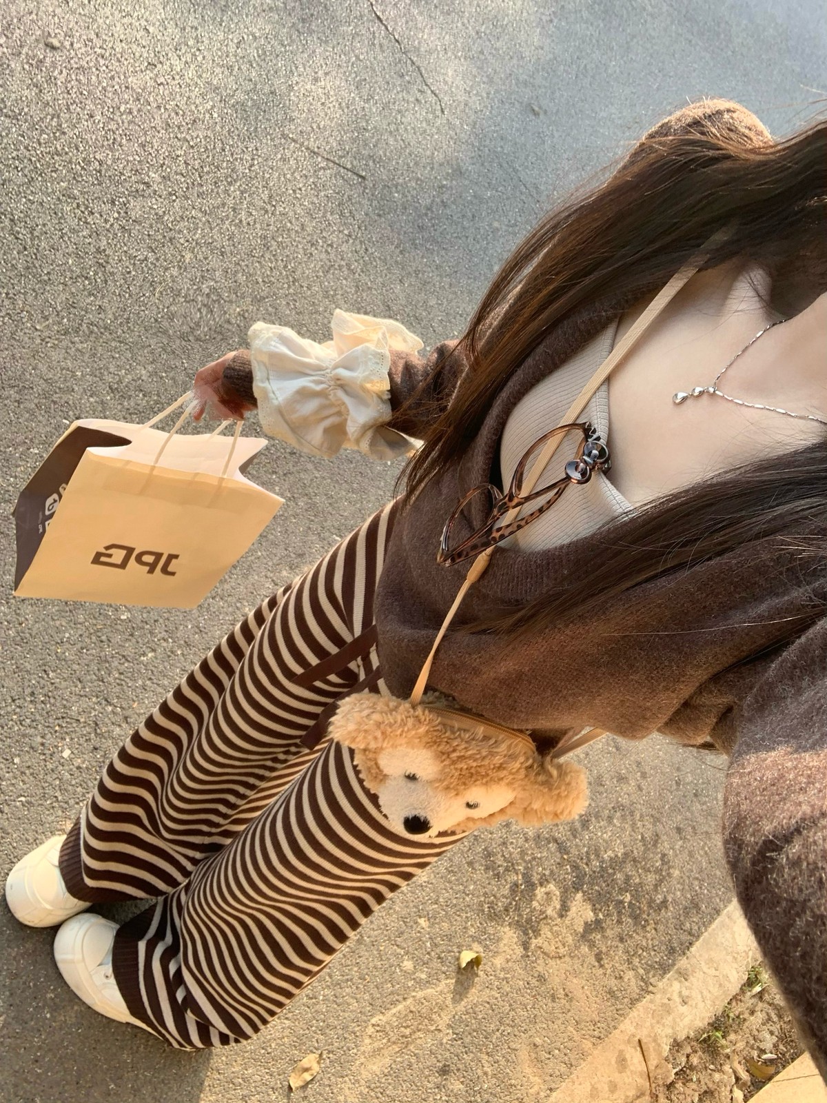 ブラウンにボーダー、ゆるっと🤎