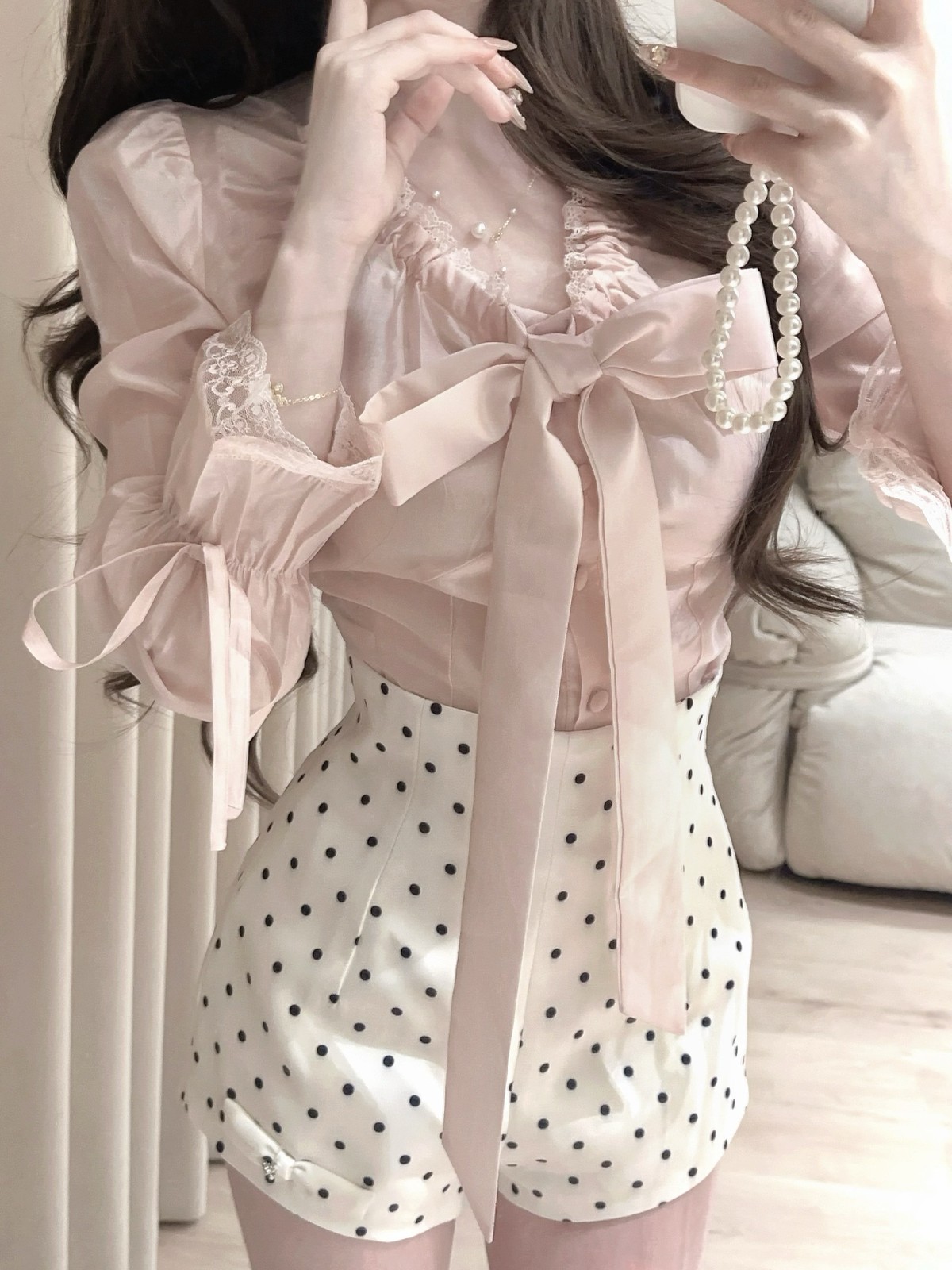 ピンクのリボンにドットを合わせて🎀 写真2