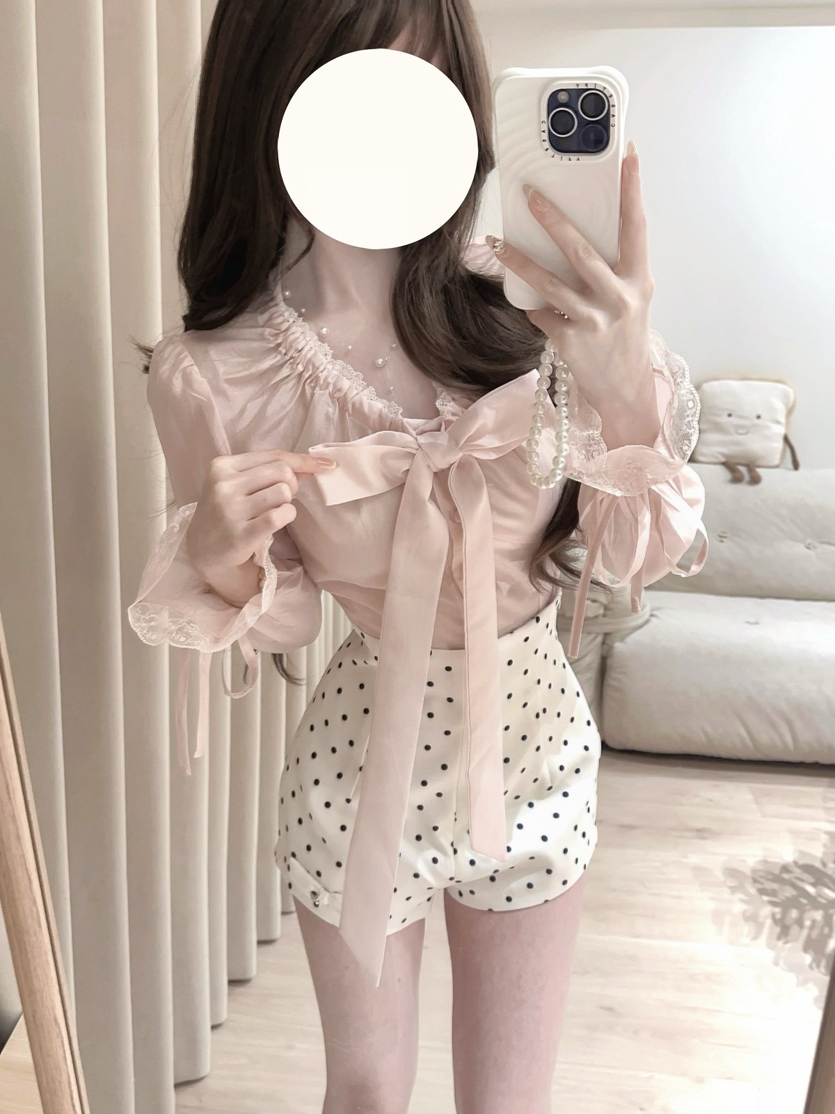 ピンクのリボンにドットを合わせて🎀 写真3